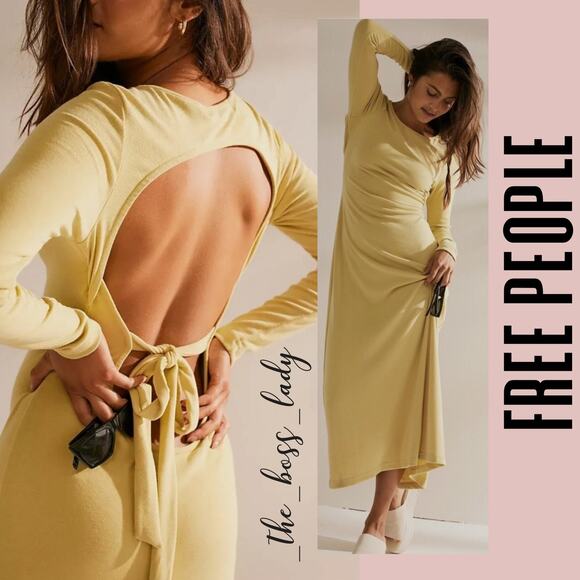 Free People Dresses & Skirts - Free People maxi dress open back long sleeve cutout boho